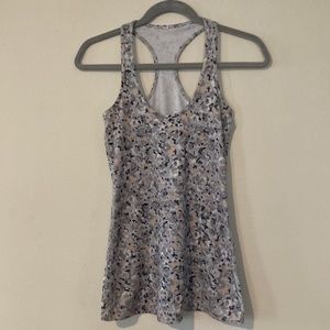 Lululemon tank top racer back cream gray white